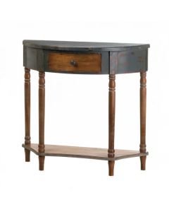 WOOD HALF-MOON HALL TABLE